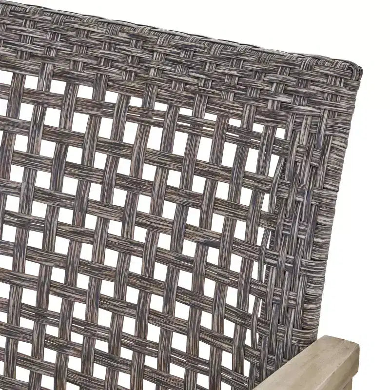 Ensemble de 5 chaises de club et de foyer en bois et osier Breakwater – Gris clair/Noir/Gris – Christopher Knight Home : Structure en acacia, Rotin PE