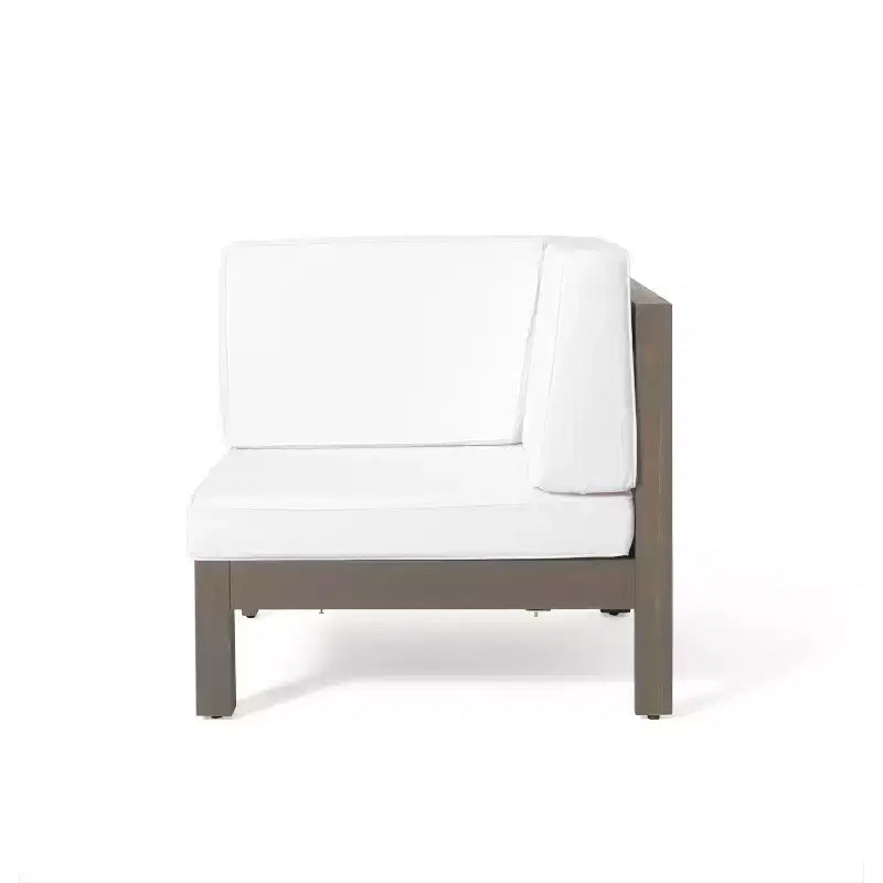 Christopher Knight Home Keith Canapé d'angle d'extérieur en bois d'acacia 8 places avec coussins