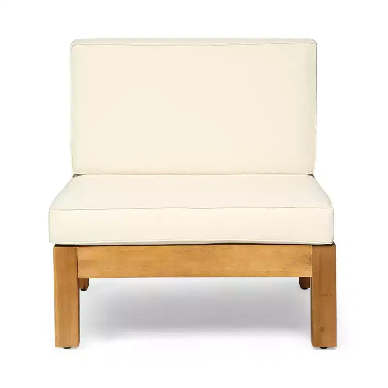 Christopher Knight Home Oana Ensemble de conversation avec canapé trois places en bois d'acacia et coussins pour l'extérieur
