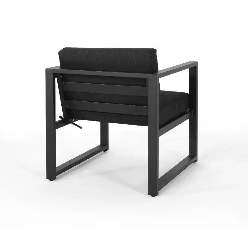 Christopher Knight Home Salon de discussion d'extérieur en aluminium 4 places avec foyer, Gris/Marron