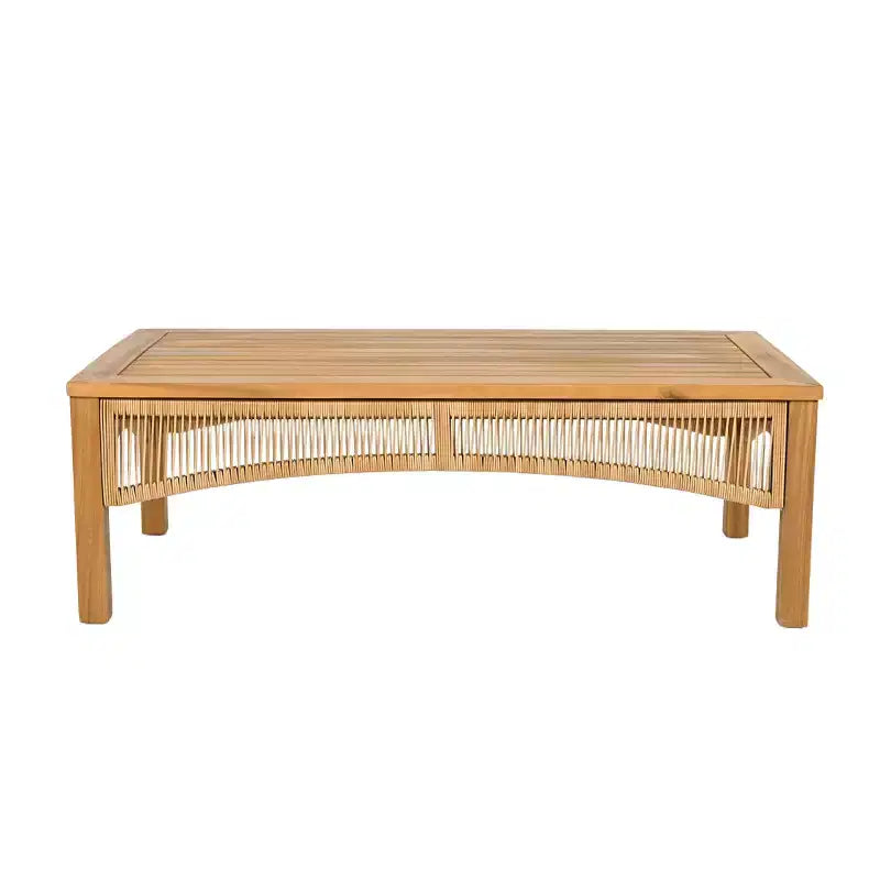 Christopher Knight Home Preston, ensemble de conversation d'extérieur 4 places en bois d'acacia et osier avec coussins