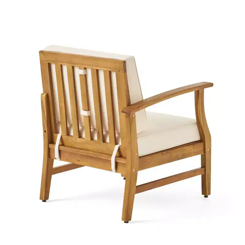 GDFStudio Abena Canapé d'extérieur 3 places en bois d'acacia avec foyer de 50 000 BTU