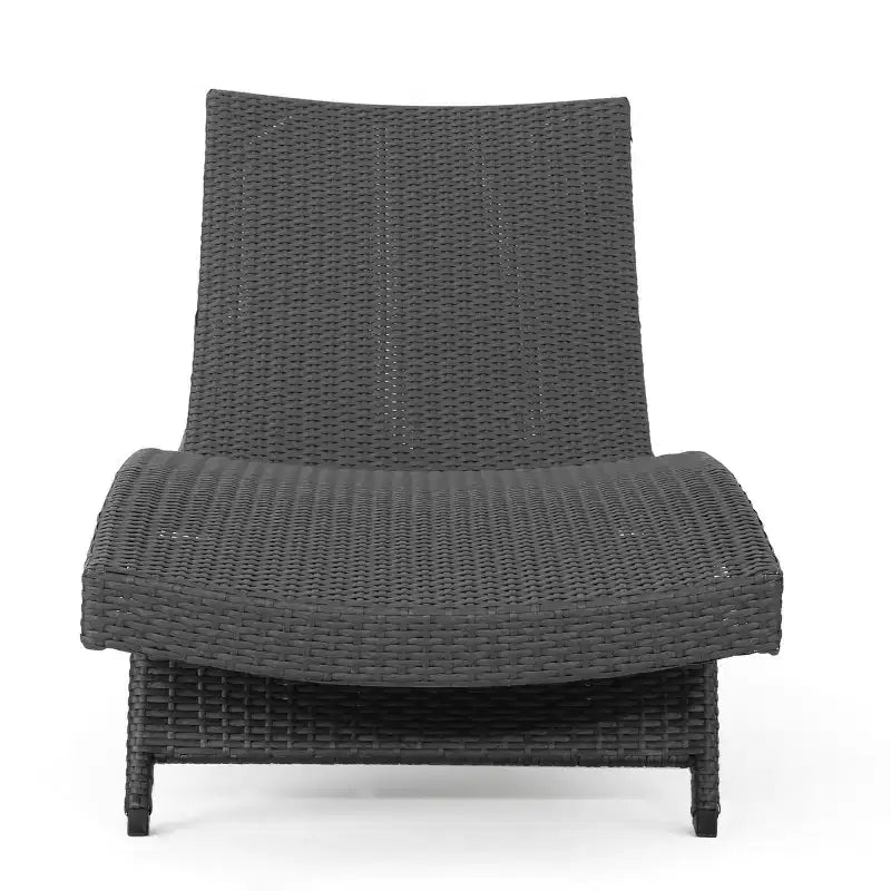 Christopher Knight Home Pacific Ensemble de conversation extérieur 3 pièces en osier avec chaises longues sans accoudodoirs réglables