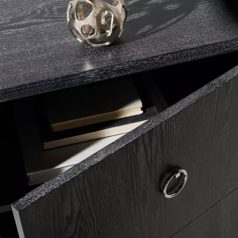 Lacquer Chest, Black Cerused Oak