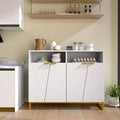 40" Buffet Storage Cabinet with 4 Doors, Adjustable Shelves and Anti-Tipping Kits