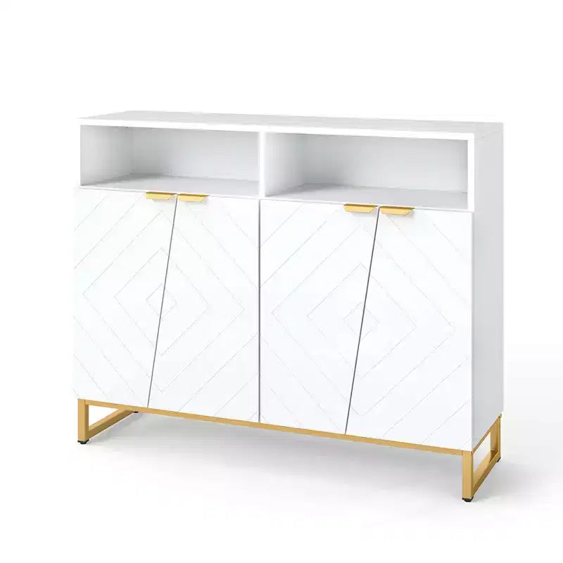 40" Buffet Storage Cabinet with 4 Doors, Adjustable Shelves and Anti-Tipping Kits