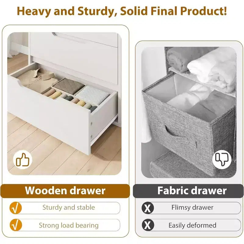 35.4-inch Five-Drawer Dresser, PB+MDF+Metal Material, Five-Drawer Storage, Adjustable Height, Modern-Simple & Rustic Style