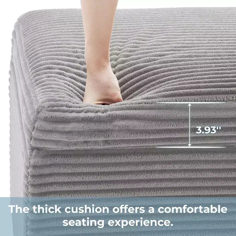 Corduroy Square Storage Ottoman with Lift Off Top