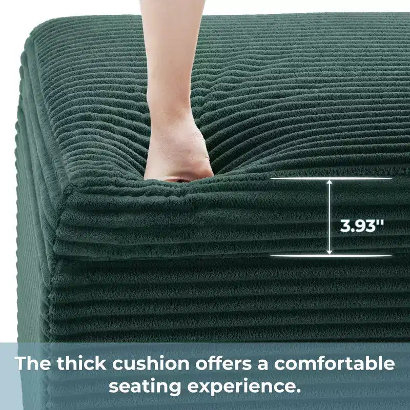 Corduroy Square Storage Ottoman with Lift Off Top