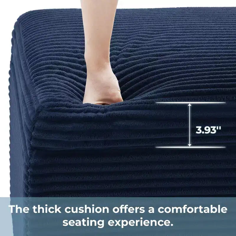 Corduroy Square Storage Ottoman with Lift Off Top