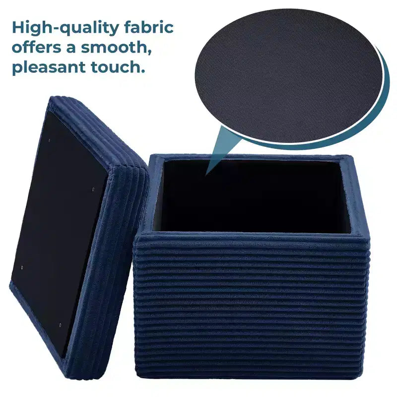 Corduroy Square Storage Ottoman with Lift Off Top