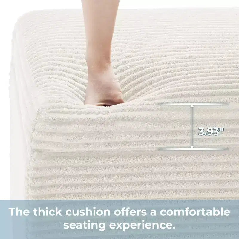 Corduroy Square Storage Ottoman with Lift Off Top