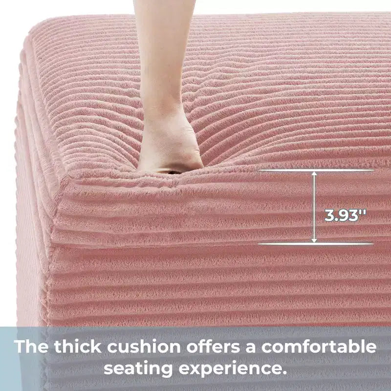 Corduroy Square Storage Ottoman with Lift Off Top
