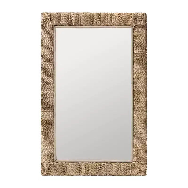 Natural Seagrass Rectangular Wall Mirror, 22"x32.3"