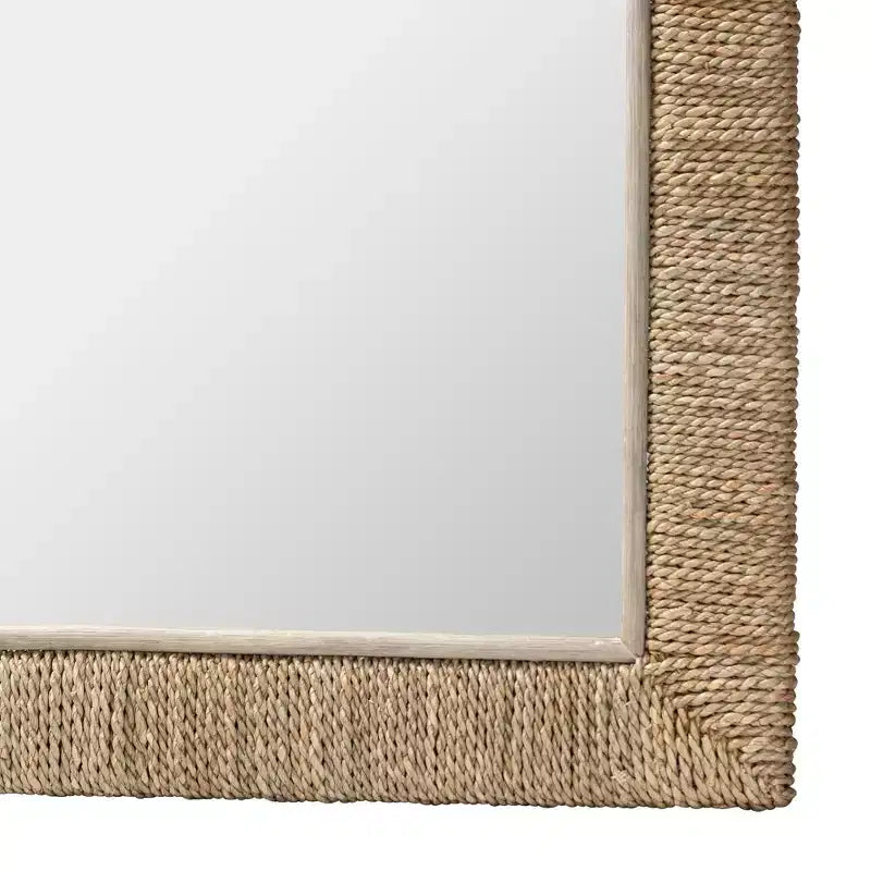 Natural Seagrass Rectangular Wall Mirror, 22"x32.3"