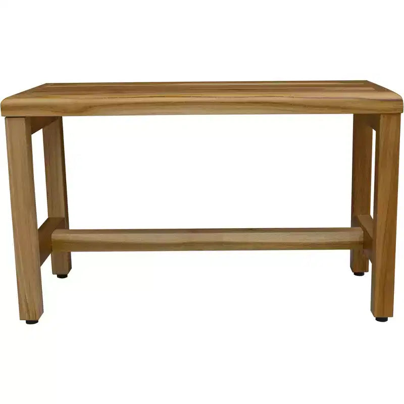 Compact Rectangular Teak Shower Bench in Natural Finish
