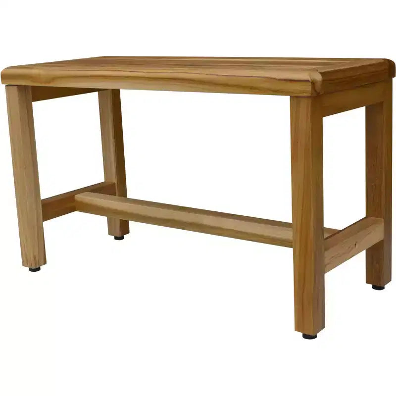 Compact Rectangular Teak Shower Bench in Natural Finish