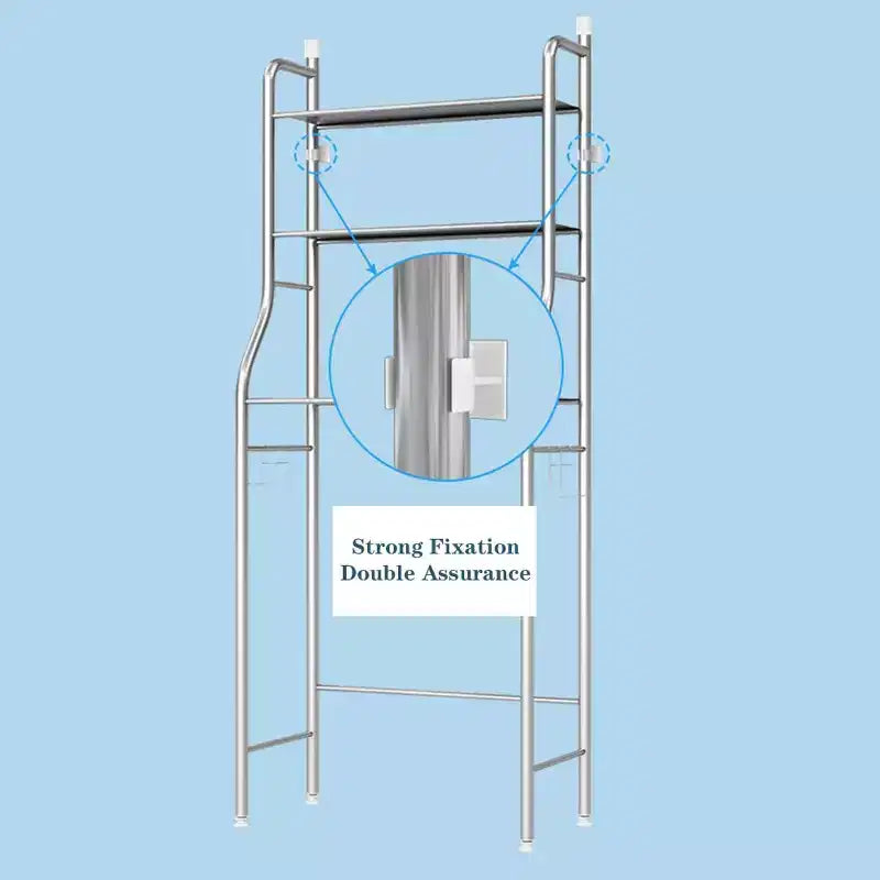 Over The Toilet Storage Cabinet, Metal Bathroom Organizer with Paper Holder & Hooks, No Drill Floor Standing, White