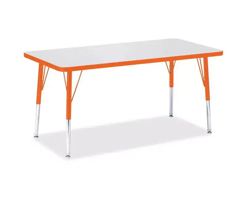 Elementary Height Color Edge Rectangle Activity Table 24 x 48 in, Orange