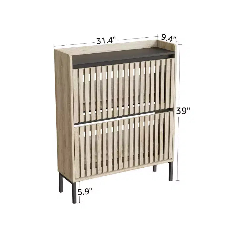Minimalist Fluted Dresser with 6 Drawers, Modern Clothes Storage Cabinet, Two-Tone Design, Large Capacity for Bedroom, Hallway, Living Room