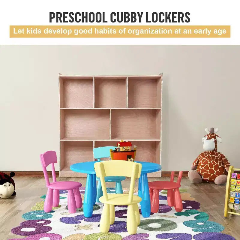8 Cubbies Storage Toy Shelves for Home and School