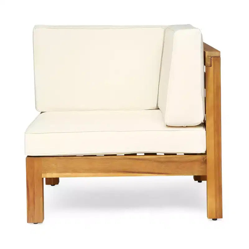 Christopher Knight Home Oana – Salon d'extérieur 6 places en bois d'acacia avec canapé et fauteuils, et coussins