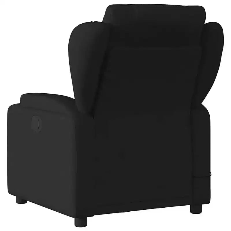 Massage Recliner Chair, Black Fabric (100% Polyester), Metal and Plywood