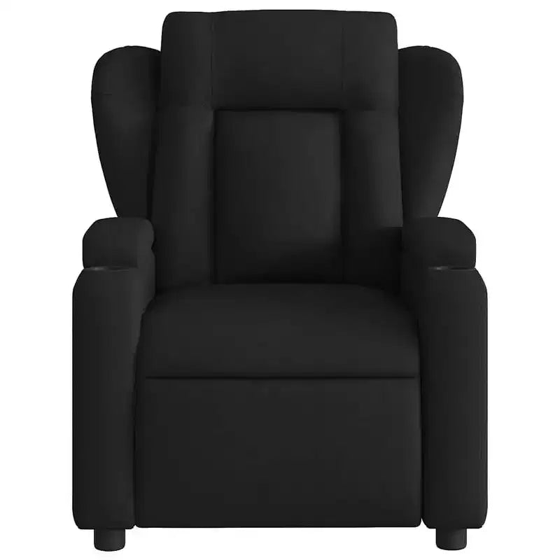 Massage Recliner Chair, Black Fabric (100% Polyester), Metal and Plywood