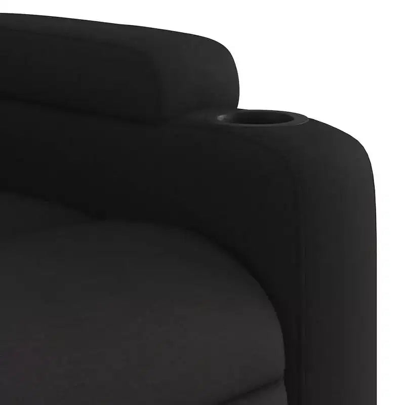 Massage Recliner Chair, Black Fabric (100% Polyester), Metal and Plywood