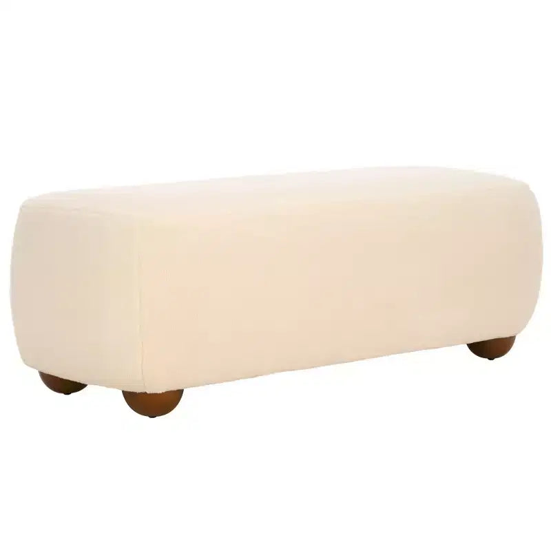 Rectangular Ottoman with Wood Legs