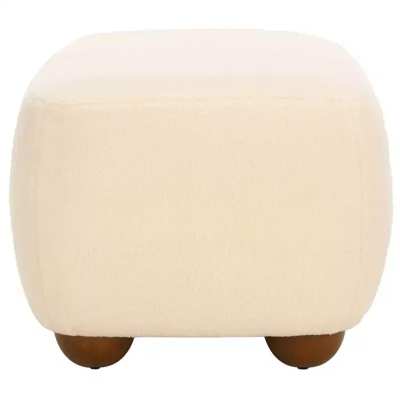 Rectangular Ottoman with Wood Legs