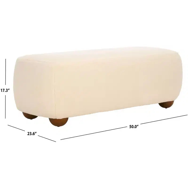 Rectangular Ottoman with Wood Legs