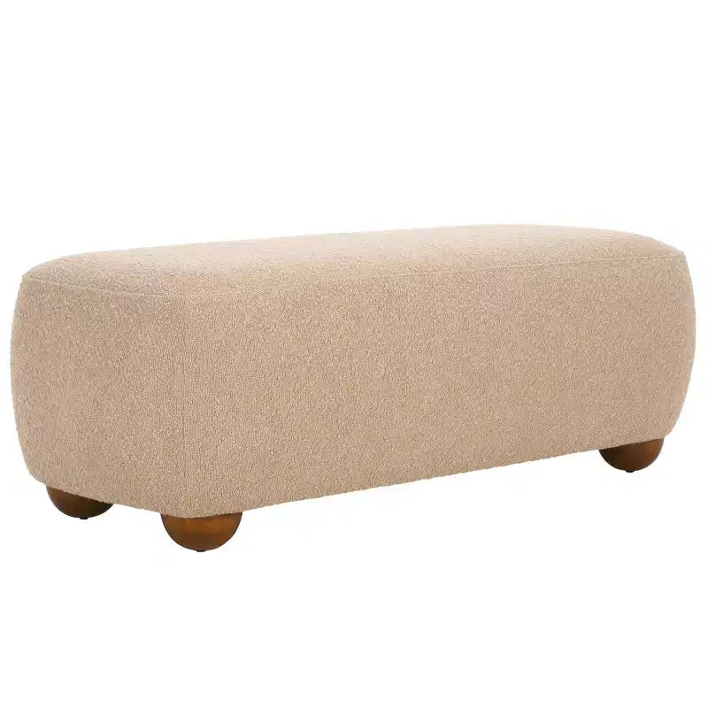 Rectangular Ottoman with Wood Legs