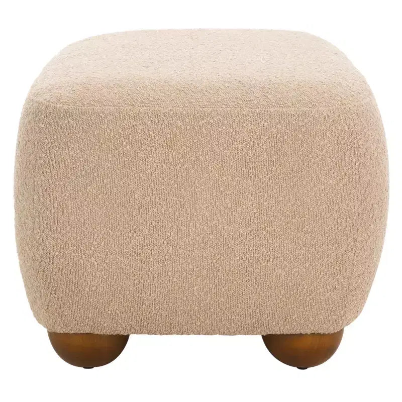 Rectangular Ottoman with Wood Legs