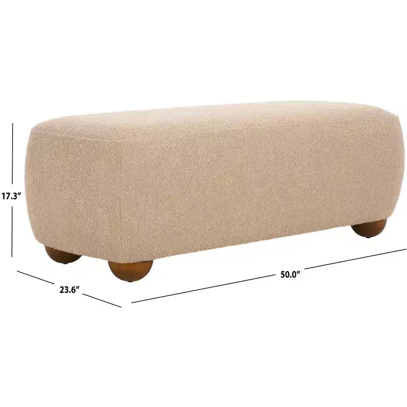 Rectangular Ottoman with Wood Legs