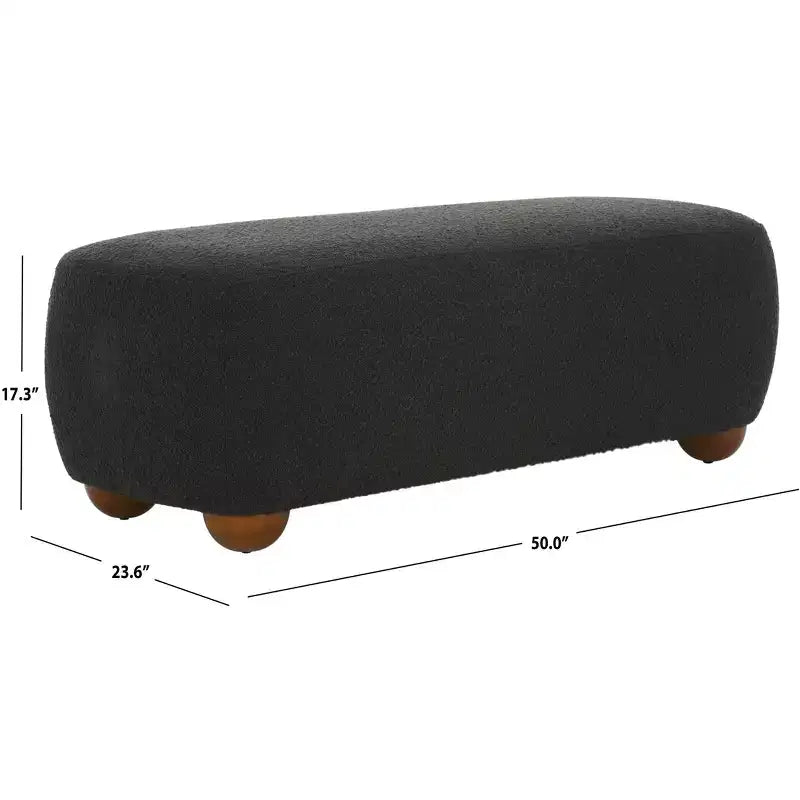 Rectangular Ottoman with Wood Legs