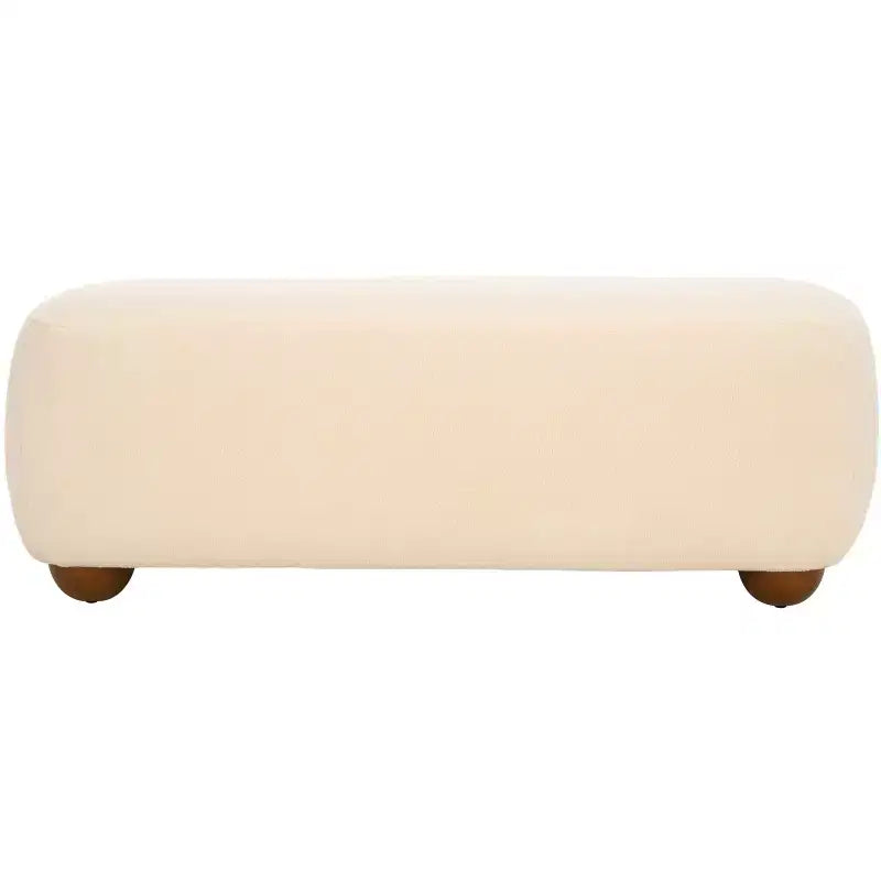 Rectangular Ottoman with Wood Legs