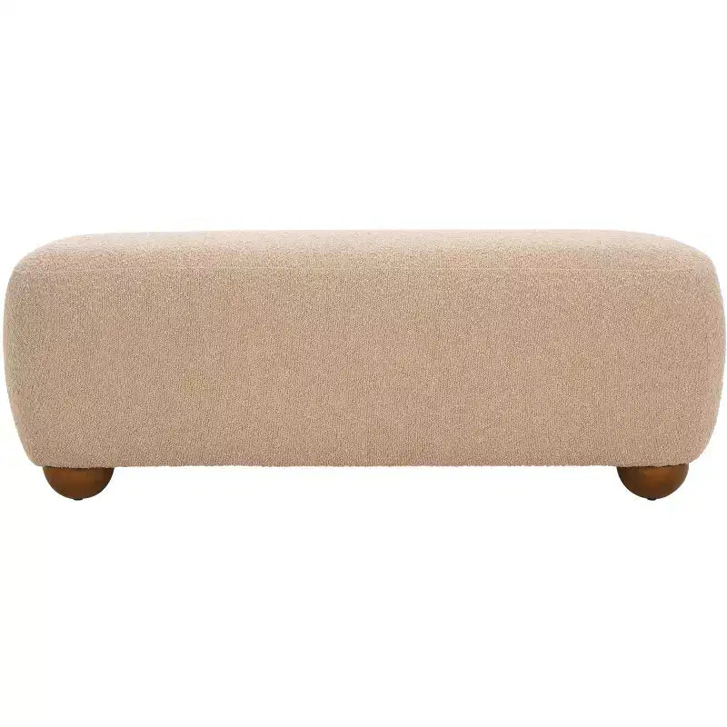 Rectangular Ottoman with Wood Legs