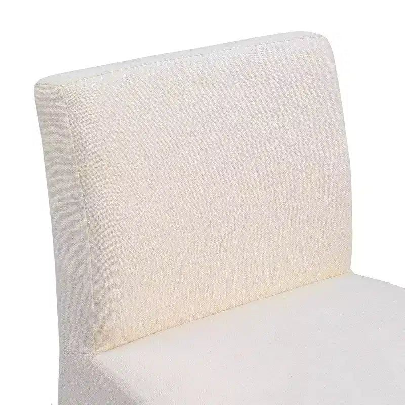 Beige Linen Textured Fabric Counter Stool, Art Deco Design