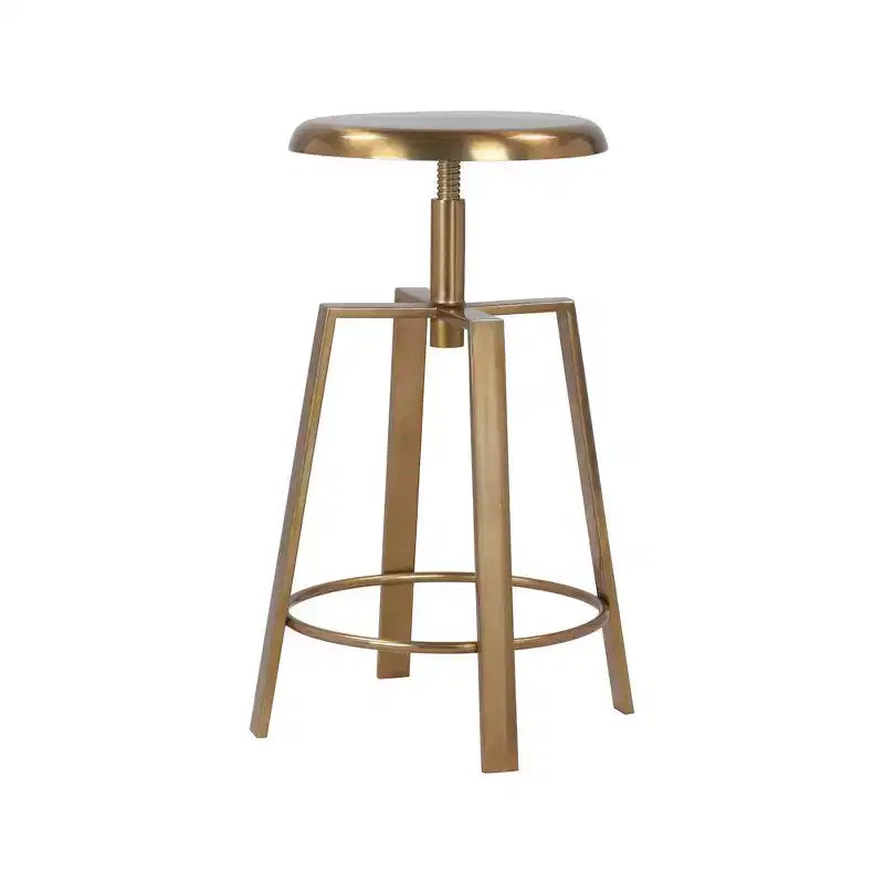 Gold Iron Adjustable Counter/Bar Stool, 24"-29" Height