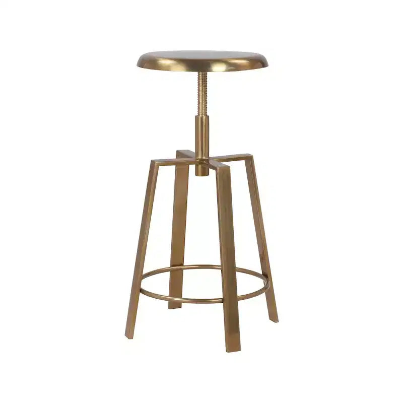 Gold Iron Adjustable Counter/Bar Stool, 24"-29" Height