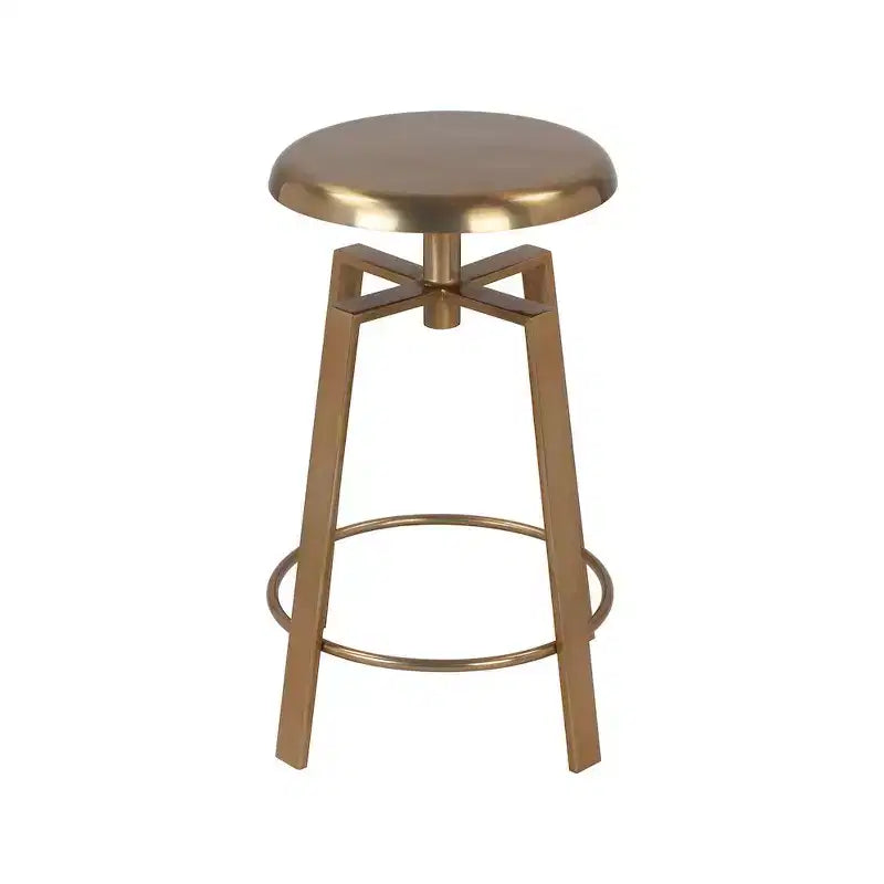 Gold Iron Adjustable Counter/Bar Stool, 24"-29" Height