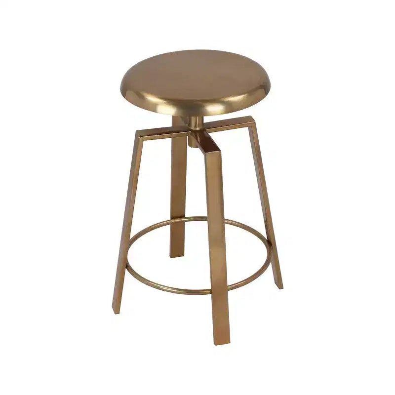 Gold Iron Adjustable Counter/Bar Stool, 24"-29" Height