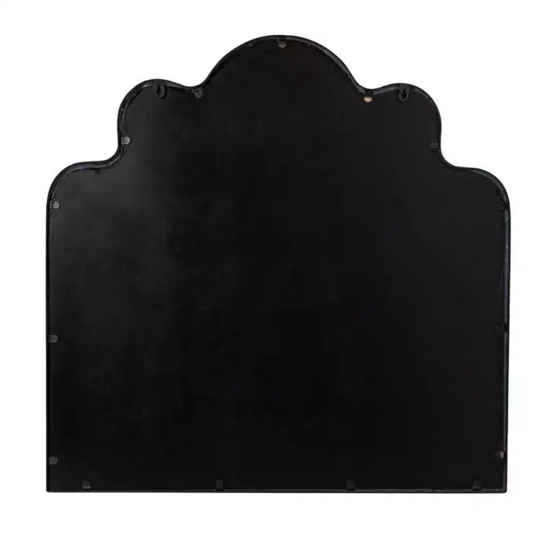 Wavy Scalloped Arched Metal Framed Wall Mirror, Gold