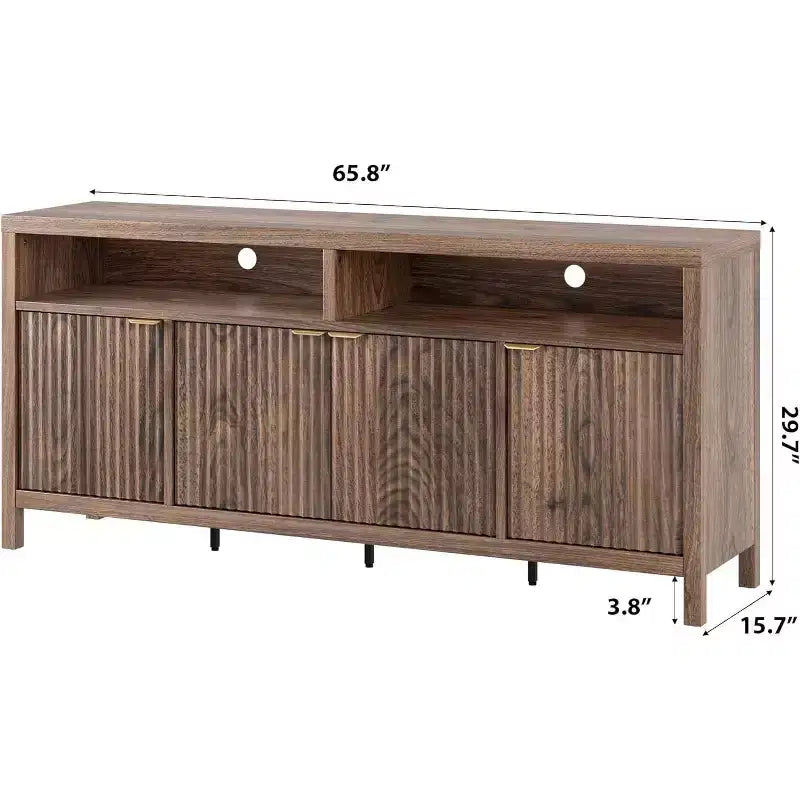 Adjustable 3-layer slotted storage cabinet with doors and handles, designed for kitchens, entrances and dining rooms