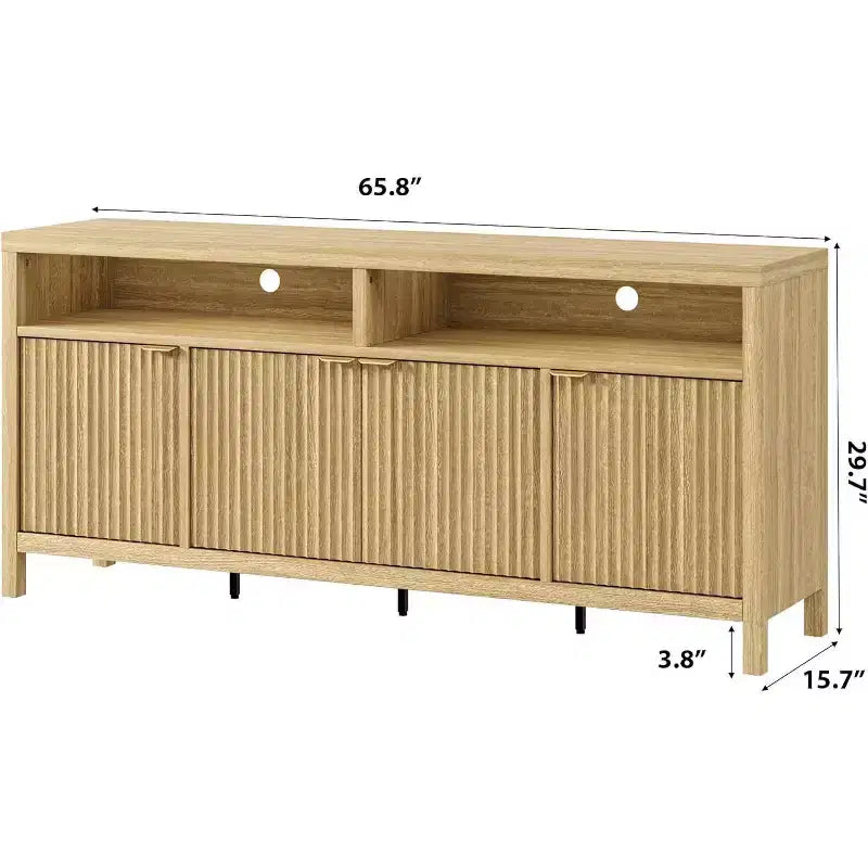 Adjustable 3-layer slotted storage cabinet with doors and handles, designed for kitchens, entrances and dining rooms