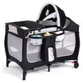 4-in-1 Portable Pack 'n Play with Bassinet, Changing Table, Adjustable Canopy, Storage Basket & Travel Bag