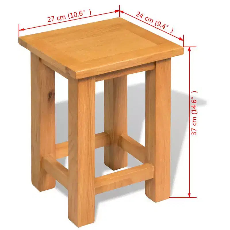 End Table Solid Oak Wood 10.6x9.4x14.6