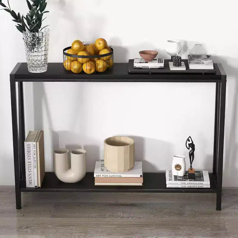 Console table,43 inch 2-story entrance table,narrow sofa table with storage space,for living room,hallway and foyer