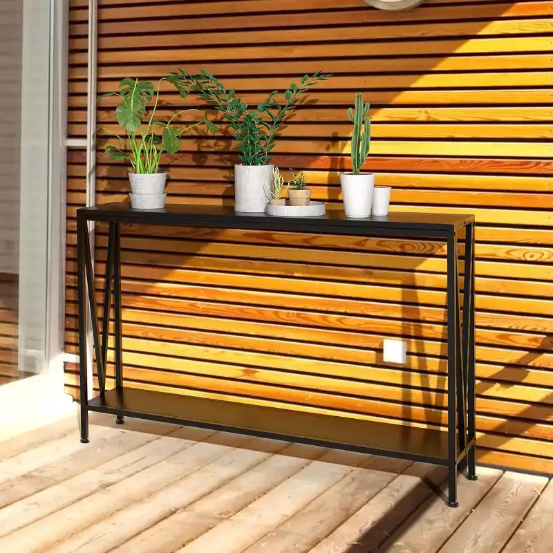 Console table,43 inch 2-story entrance table,narrow sofa table with storage space,for living room,hallway and foyer